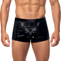 Чоловічі труси з сюрпризом Art of Sex - Gladiator, чорні з ефектом мокрого оксамиту, розмір L Чоловічі труси з сюрпризом Art of Sex - Gladiator, чорні з ефектом мокрого оксамиту, розмір L