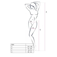 Еротичні колготки-бодістокінги Passion S025 One Size, Black, імітація ажурних панчішок з пояском — Переглянути зображення 6