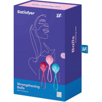 Вагинальные шарики Satisfyer Strengthening Balls (3шт), диаметр 3,8см, масса 62-82-98г, монолитные