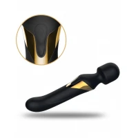 Вібромасажер 2в1 Dorcel Dual Orgasms Gold класичний масажер і вібратор з перлинним масажем — Переглянути зображення 3