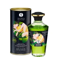 Органічна розігрівальна олія Shunga Aphrodisiac Warming Oil – Exotic green tea (100 мл) без цукру — Переглянути зображення 1