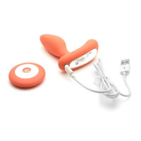 Вібропробка і масажер простати 2-в-1 KISTOY Gordon Orange з пультом ДК, гнучка ніжка — Просмотреть изображение 8