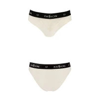 Трусики з широкою гумкою і мереживом Passion PS001 PANTIES S, ecru — Переглянути зображення 4