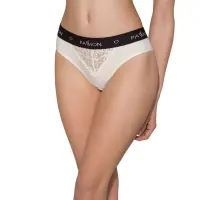 Трусики з широкою гумкою і мереживом Passion PS001 PANTIES S, ecru — Переглянути зображення 1