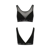 Топ з прозорою вставкою Passion PS002 TOP L, black — Переглянути зображення 5