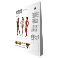 Ажурный бодистокинг с чулками Passion BS082 white Ажурный бодистокинг с чулками Passion BS082 white