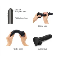 Реалістичний фалоімітатор Strap-On-Me Sliding Skin Realistic Dildo Black S, ефект рухливої шкіри — Переглянути зображення 3
