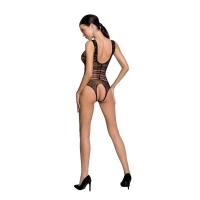 Бодістокінг з доступом Passion BS086 black, вертикальна сітка, виріз на спинці — Переглянути зображення 4