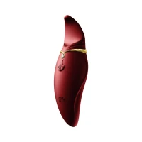 Вібратор 2в1 з язичком Zalo — Hero Wine Red, кристал Swarovski — Переглянути зображення 1