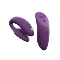 Смарт-вібратор для пар We-Vibe Chorus Purple, сенсорне керування вібраціями стисненням пульта — Переглянути зображення 2