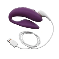 Смарт-вібратор для пар We-Vibe Chorus Purple, сенсорне керування вібраціями стисненням пульта — Переглянути зображення 5