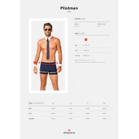 Еротичний костюм пілота Obsessive Pilotman set 2XL/3XL, боксери, манжети, комір з краваткою, окуляри — Переглянути зображення 7