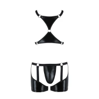 Комплект еротичної чоловічої білизни Passion 047 SET JOHN L/XL Black, труси, портупея — Переглянути зображення 5