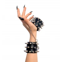 Наручники з шипами Art of Sex - Rose Spiked Leather Handcuffs, натуральна шкіра — Просмотреть изображение 1