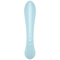 Двухсторонний вибратор-кролик Satisfyer Triple Oh Light Blue, 3 мотора, рукоятка-массажер