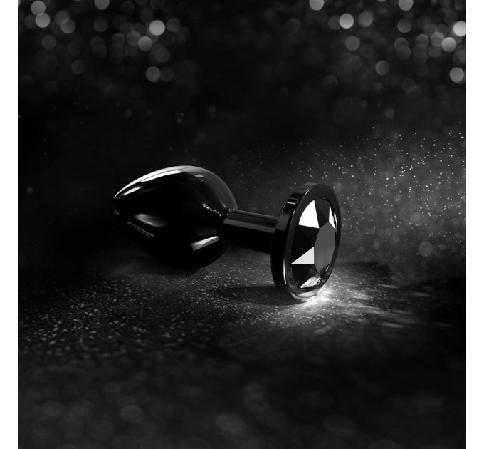 Металева анальна пробка з кристалом Dorcel Diamond Plug Black L