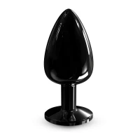 Металева анальна пробка з кристалом Dorcel Diamond Plug Black L — Переглянути зображення 1