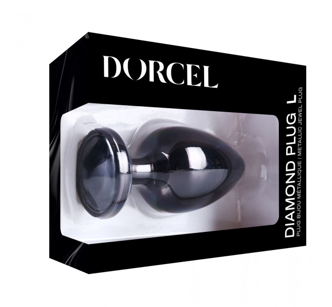 Металева анальна пробка з кристалом Dorcel Diamond Plug Black L