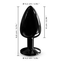 Металлическая анальная пробка с кристаллом Dorcel Diamond Plug Black L
