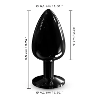 Металева анальна пробка з кристалом Dorcel Diamond Plug Black L — Переглянути зображення 8