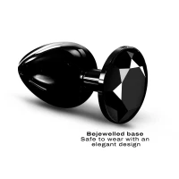 Металева анальна пробка з кристалом Dorcel Diamond Plug Black L — Переглянути зображення 2