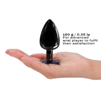 Металева анальна пробка з кристалом Dorcel Diamond Plug Black L — Переглянути зображення 4