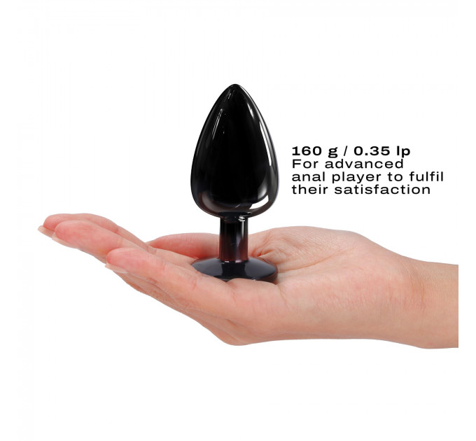 Металева анальна пробка з кристалом Dorcel Diamond Plug Black L