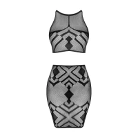 Еротичний напівпрозорий комплект Obsessive K101 top &amp; skirt S/M/L, топ, спідниця — Просмотреть изображение 3