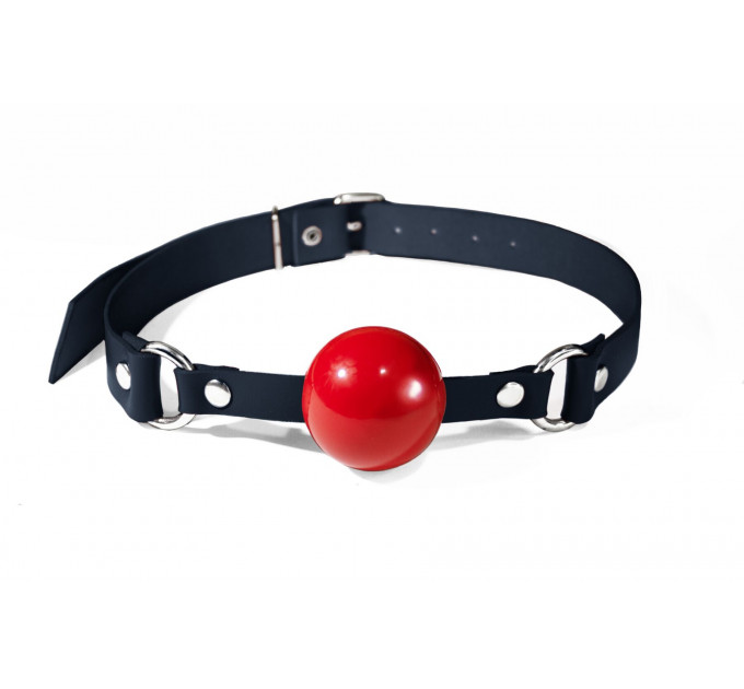 Кляп силіконовий Feral Feelings Silicon Ball Gag Black/Red, чорний ремінець, червона кулька