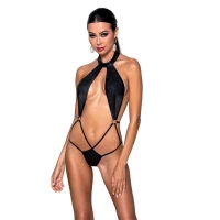 Боді-халтер з екошкіри Passion JANNIES BODY S/M black — Переглянути зображення 1