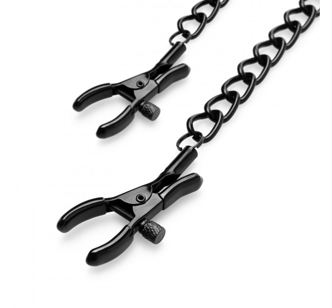 Затискачі для сосків Bedroom Fantasies Nipple Clamps with Chain - Black