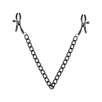 Затискачі для сосків Bedroom Fantasies Nipple Clamps with Chain - Black — Просмотреть изображение 1