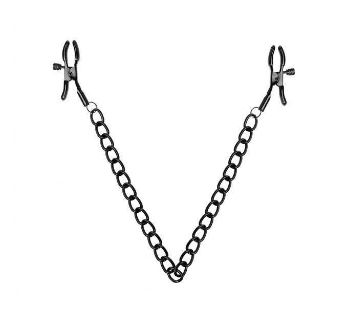 Затискачі для сосків Bedroom Fantasies Nipple Clamps with Chain - Black