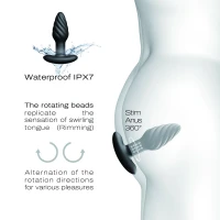 Анальна пробка з вібрацією та перлинним масажем Dorcel Spin Plug, макс. діам. 3,8 см, пульт ДК — Переглянути зображення 3