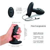 Анальна пробка з вібрацією та перлинним масажем Dorcel Spin Plug, макс. діам. 3,8 см, пульт ДК — Переглянути зображення 4