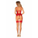 Комплект корсет та стрінги Obsessive Ingridia corset & thong XL/2XL, червоний