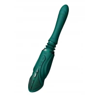 Компактна смарт секс-машина Zalo – Sesh Turquoise Green, 2 насадки, пульт ДК, кристал Swarovski — Просмотреть изображение 7