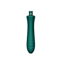 Компактна смарт секс-машина Zalo – Sesh Turquoise Green, 2 насадки, пульт ДК, кристал Swarovski — Просмотреть изображение 9