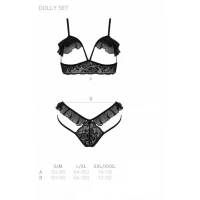 Еротичний комплект Passion DOLLY SET, L/XL, black, з відкритими чашками — Просмотреть изображение 5