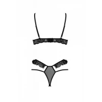 Еротичний комплект Passion DOLLY SET, L/XL, black, з відкритими чашками — Просмотреть изображение 4