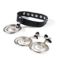 Набір чокер + затискачі Art of Sex - Choker and Nipple clamps Triada, колір чорний — Переглянути зображення 1