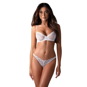 Комплект Obsessive Alissium 2-pcs set, XL/2XL, кружево, лиф с мягкой чашкой, трусики танга