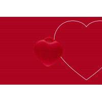 Мини-вибратор «Сердечко» FairyGasm PleasureStone red, 9 режимов, на шнурке