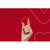 Мини-вибратор «Сердечко» FairyGasm PleasureStone red, 9 режимов, на шнурке