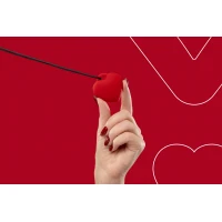 Мінівібратор «Сердечко» FairyGasm PleasureStone red, 9 режимів, на шнурку — Переглянути зображення 6