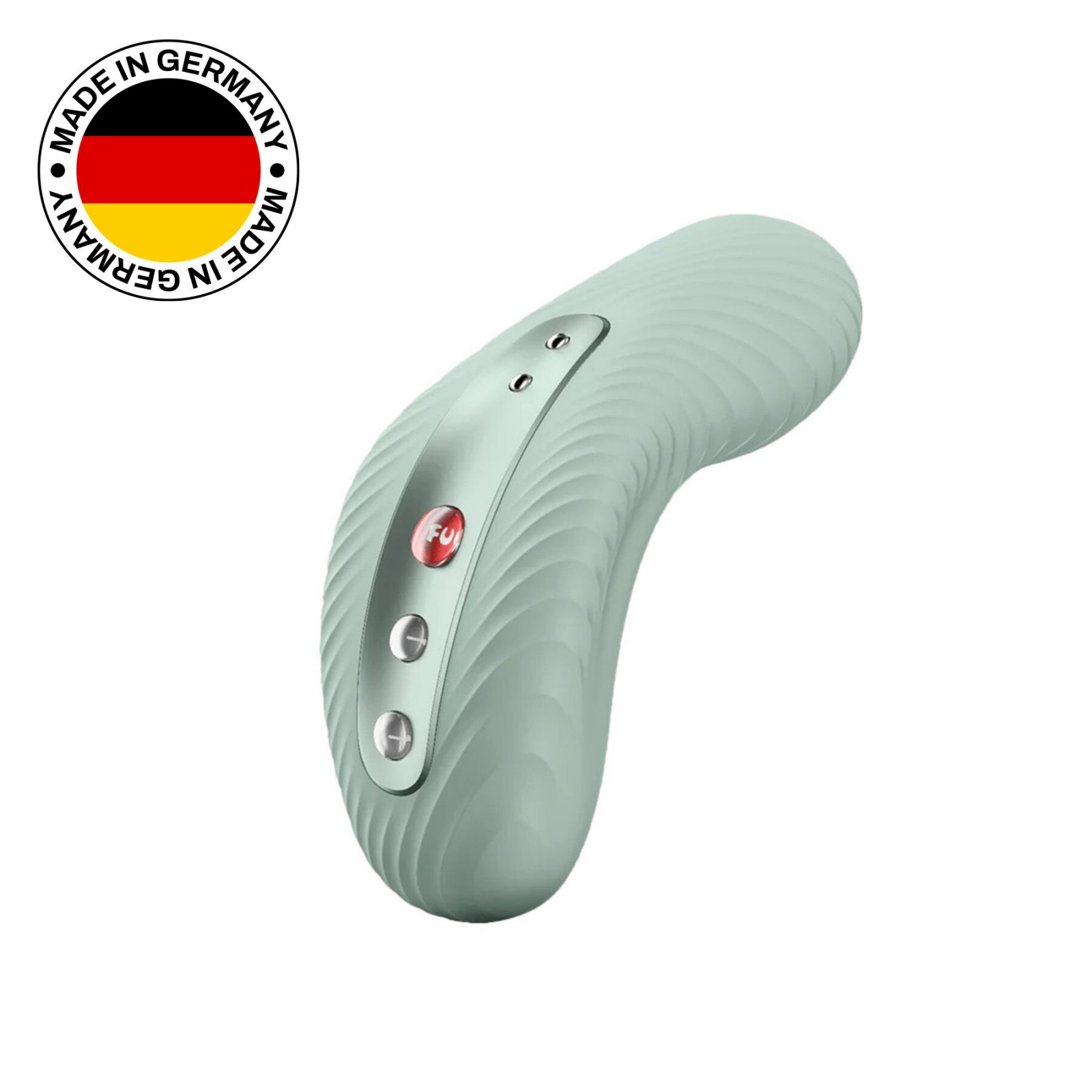 Накладной вибратор Fun Factory LAYA III sage green, эффект постукивания пальцем