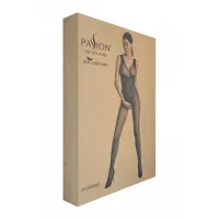 Бодістокінг Passion ECO BS003, чорний, One Size, відкрита промежина, імітація корсета та панчіх — Переглянути зображення 6