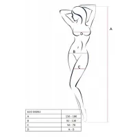 Бодістокінг Passion ECO BS003, чорний, One Size, відкрита промежина, імітація корсета та панчіх — Переглянути зображення 5