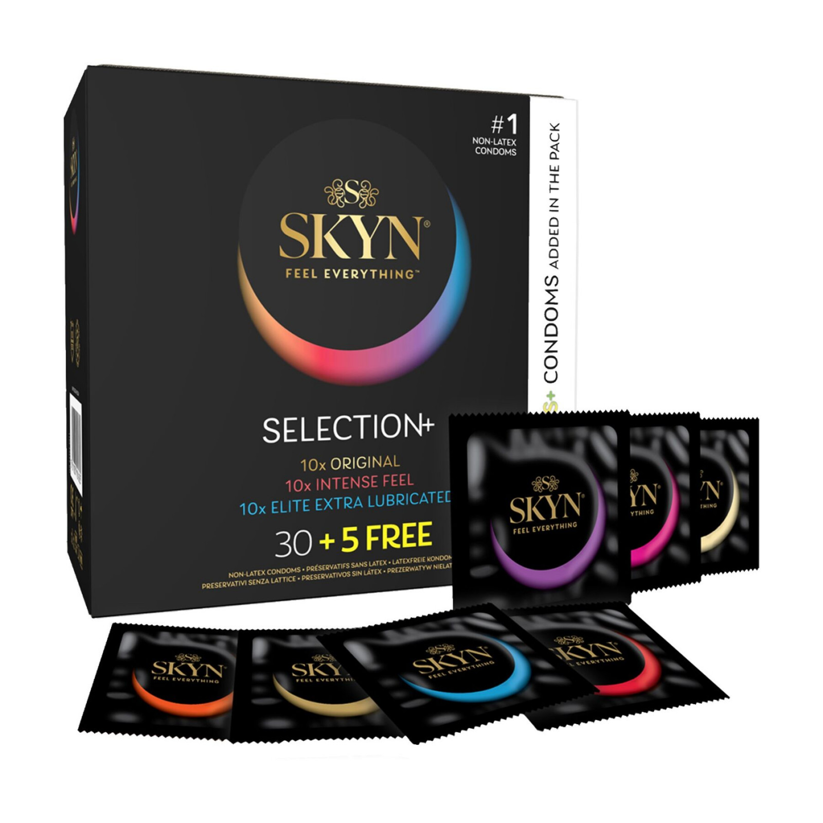 Безлатексні преміум-презервативи SKYN Selection: Original+Intense Feel+Elite Extra Lubricated, 35 шт