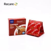 Презервативи Recare Cola Dotted&amp;Ribbed Condoms 3 шт, з пухирцями та ребрами, аромат: Кола — Просмотреть изображение 1